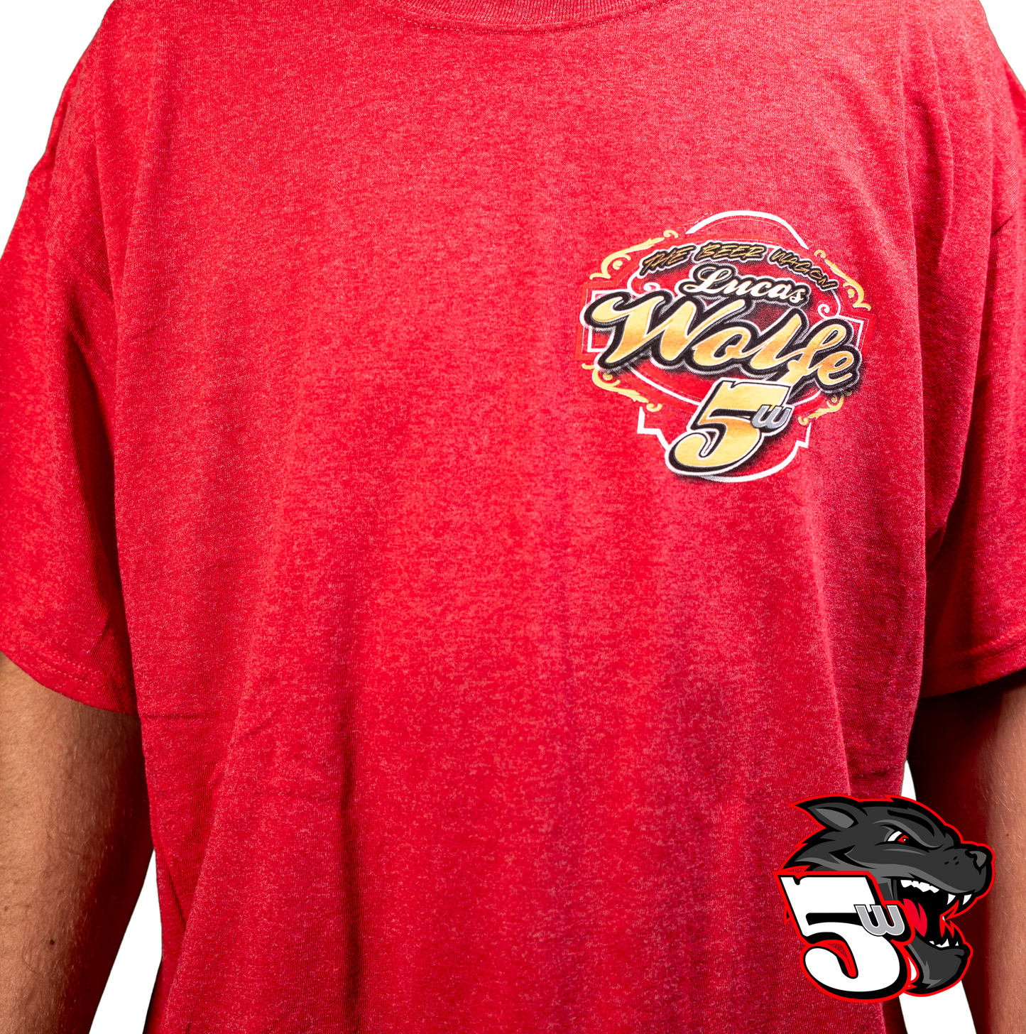 π Lucas Wolfe Retro Badge Tee Red Heather