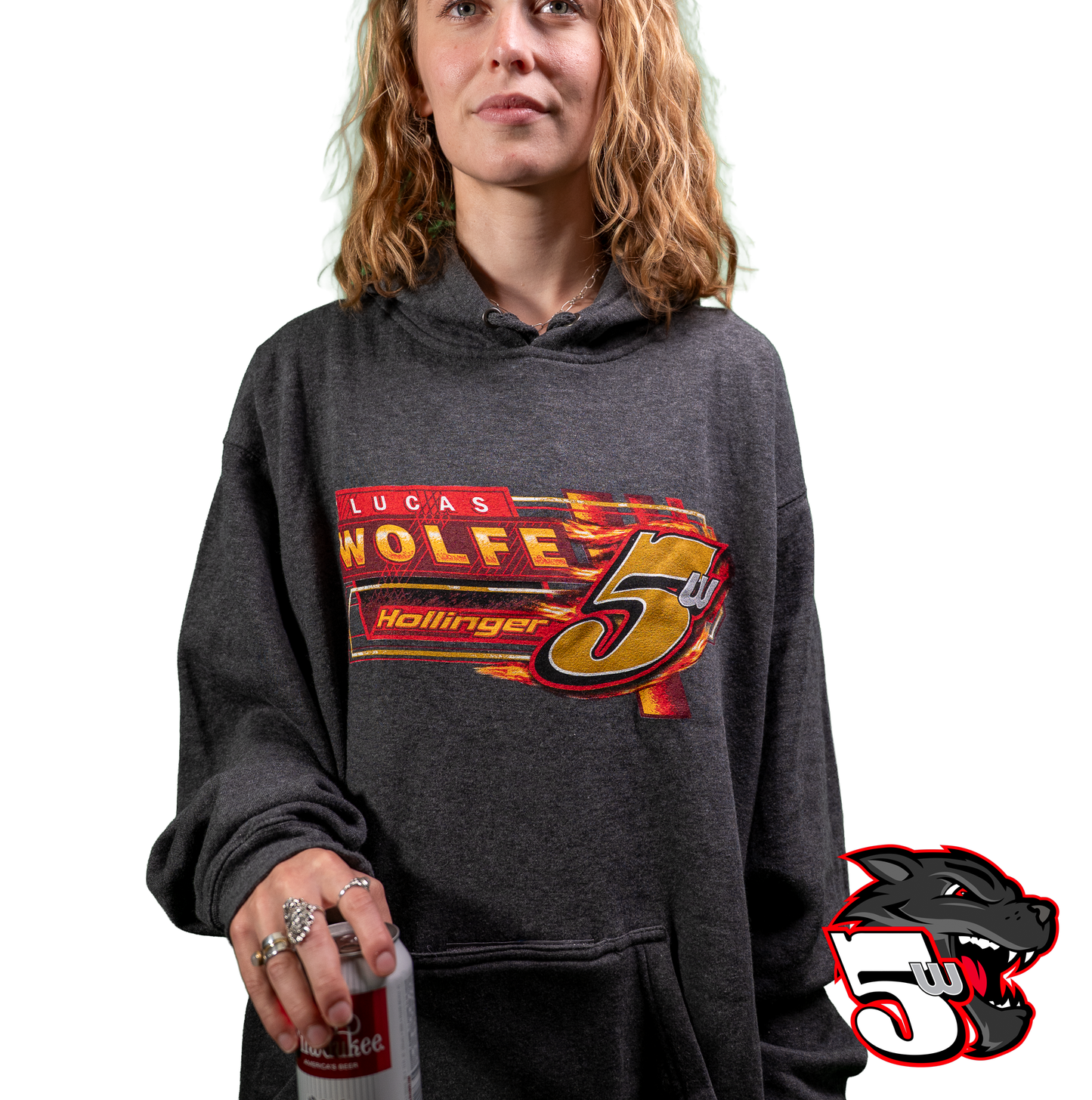 Lucas Wolfe 5W Koozie Pocket Hoodie – Charcoal