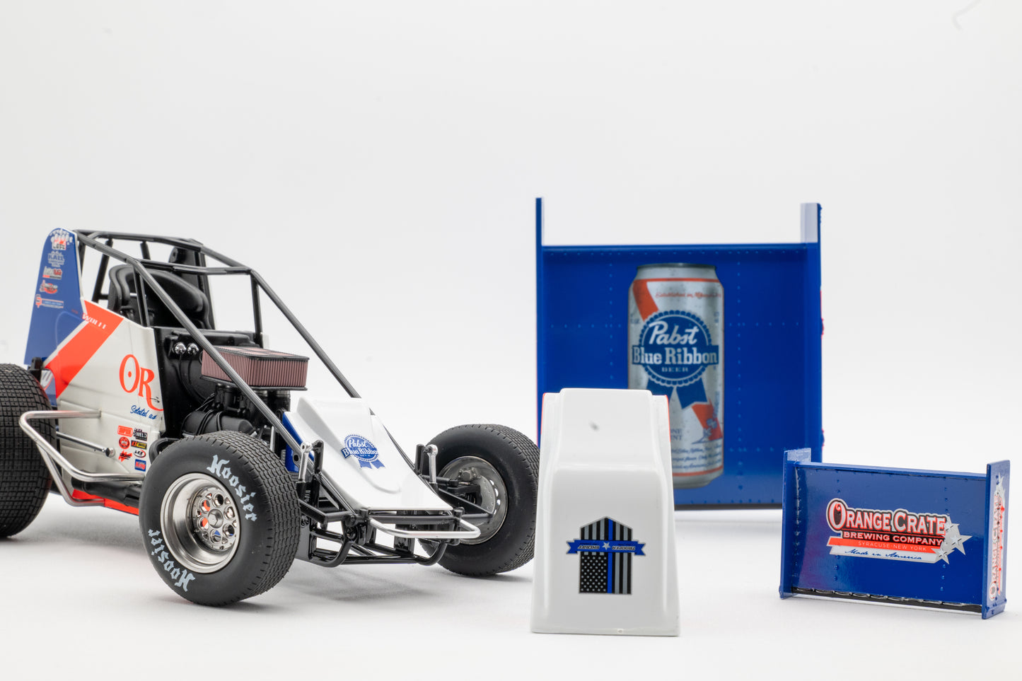 2022 Lucas Wolfe #5W Pabst Blue Ribbon Orange Crate 1:18 Scale Diecast Sprint Car