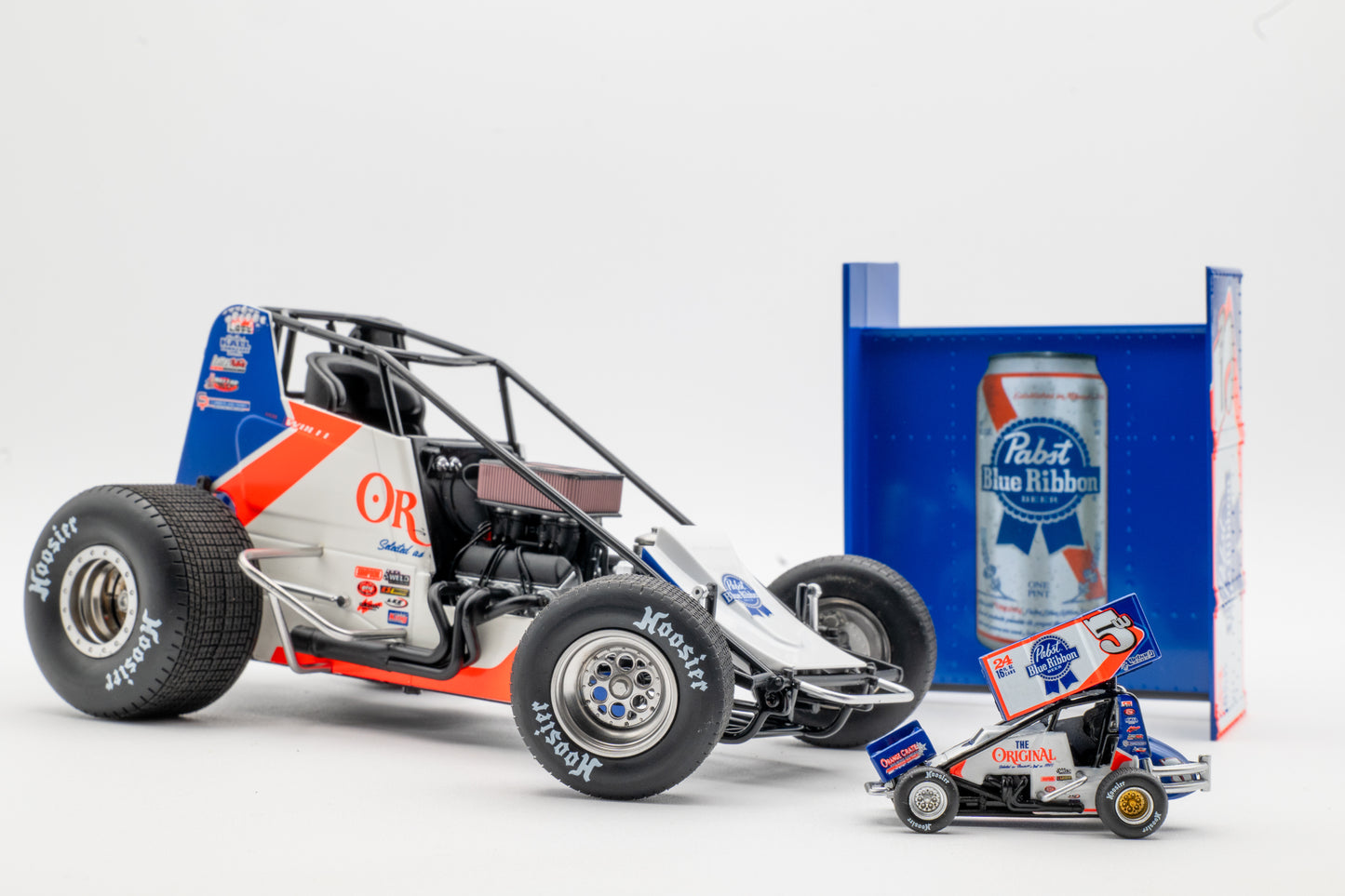 2022 Lucas Wolfe #5W Pabst Blue Ribbon Orange Crate 1:18 Scale Diecast Sprint Car