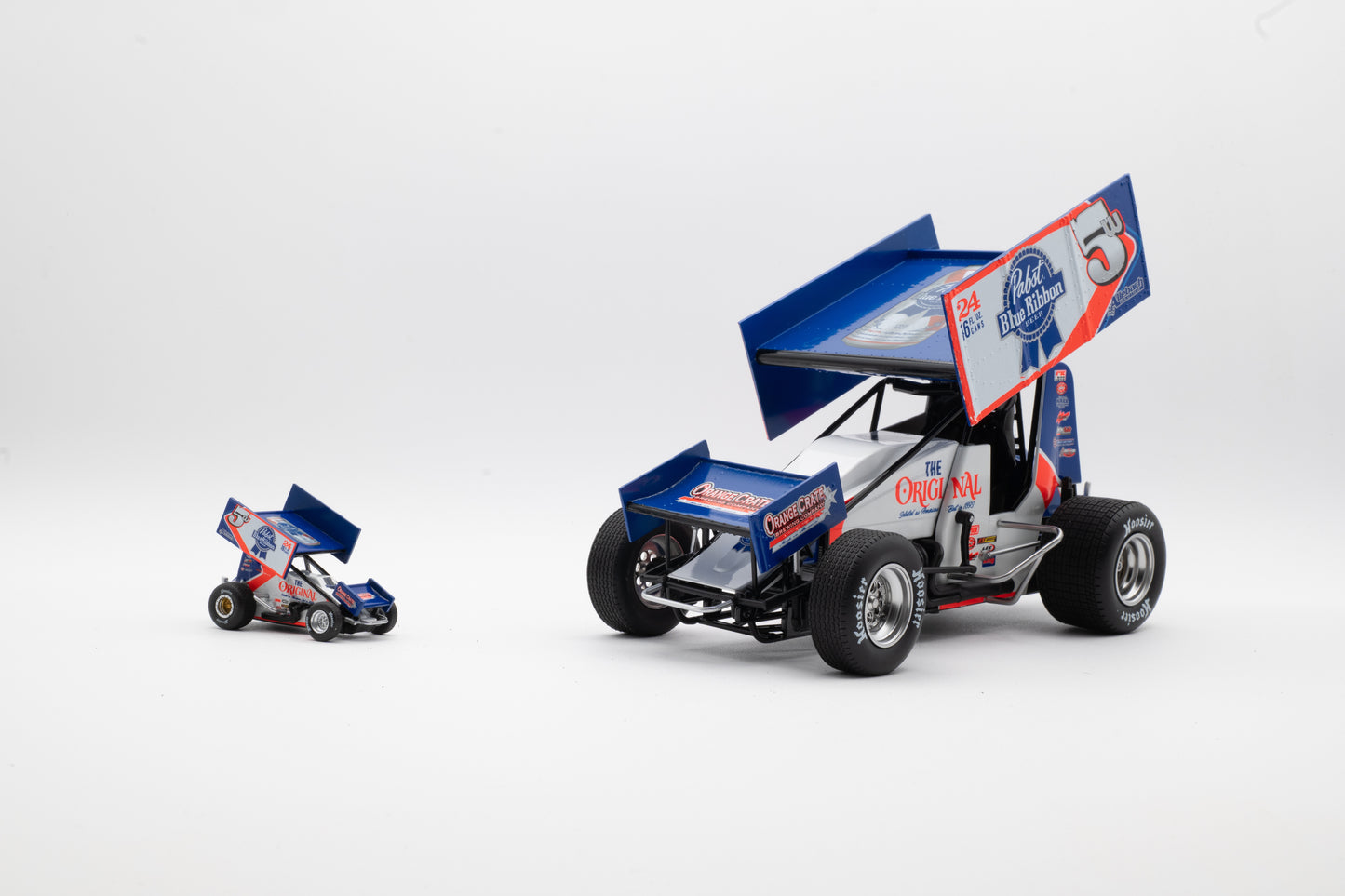 2022 Lucas Wolfe #5W Pabst Blue Ribbon Orange Crate 1:18 Scale Diecast Sprint Car