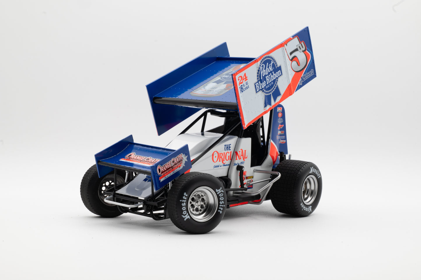 2022 Lucas Wolfe #5W Pabst Blue Ribbon Orange Crate 1:18 Scale Diecast Sprint Car