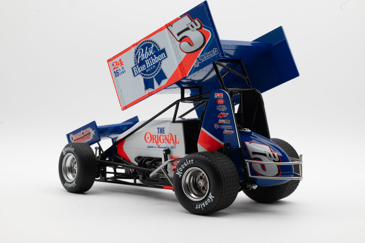 2022 Lucas Wolfe #5W Pabst Blue Ribbon Orange Crate 1:18 Scale Diecast Sprint Car