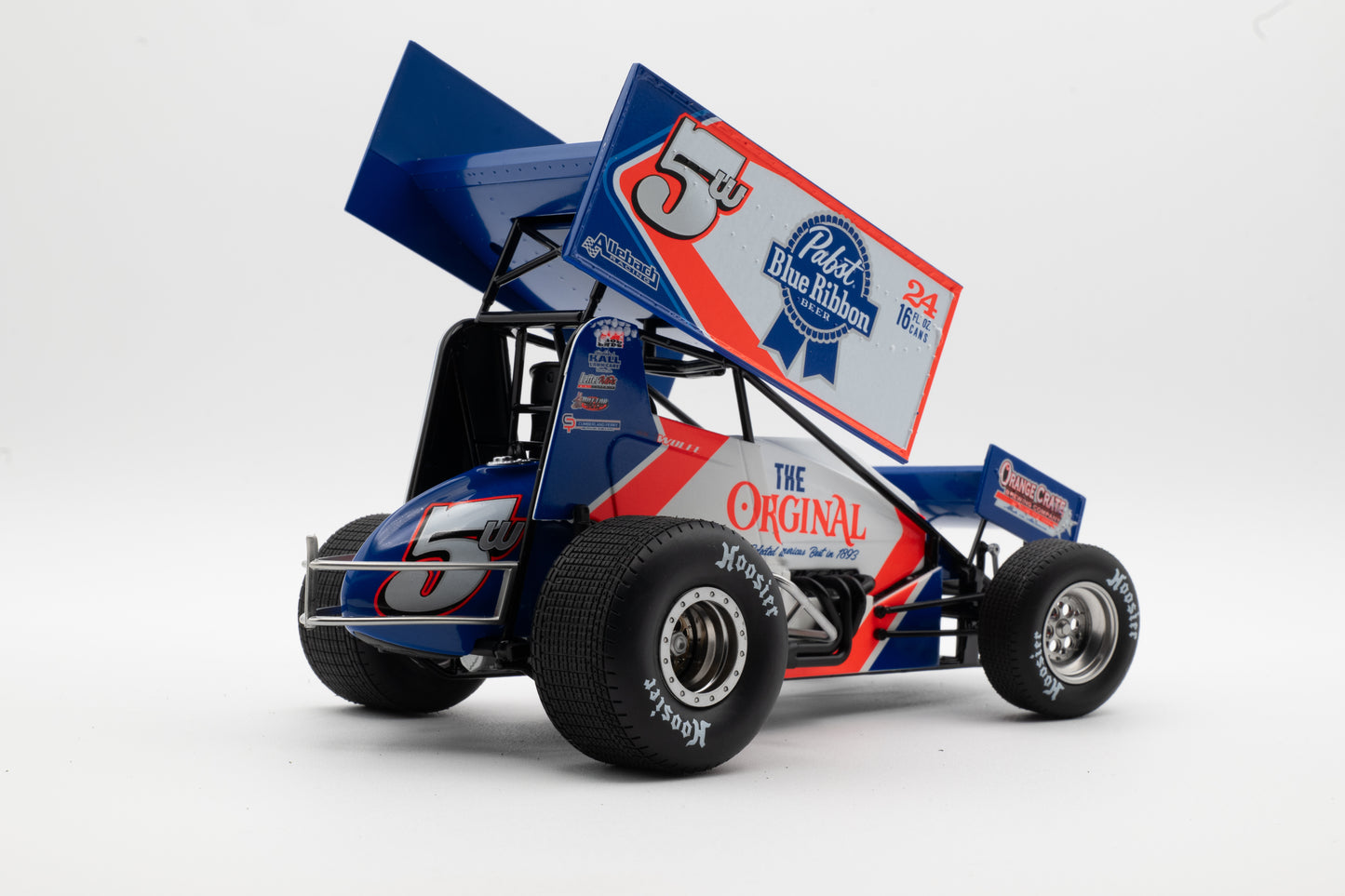 2022 Lucas Wolfe #5W Pabst Blue Ribbon Orange Crate 1:18 Scale Diecast Sprint Car