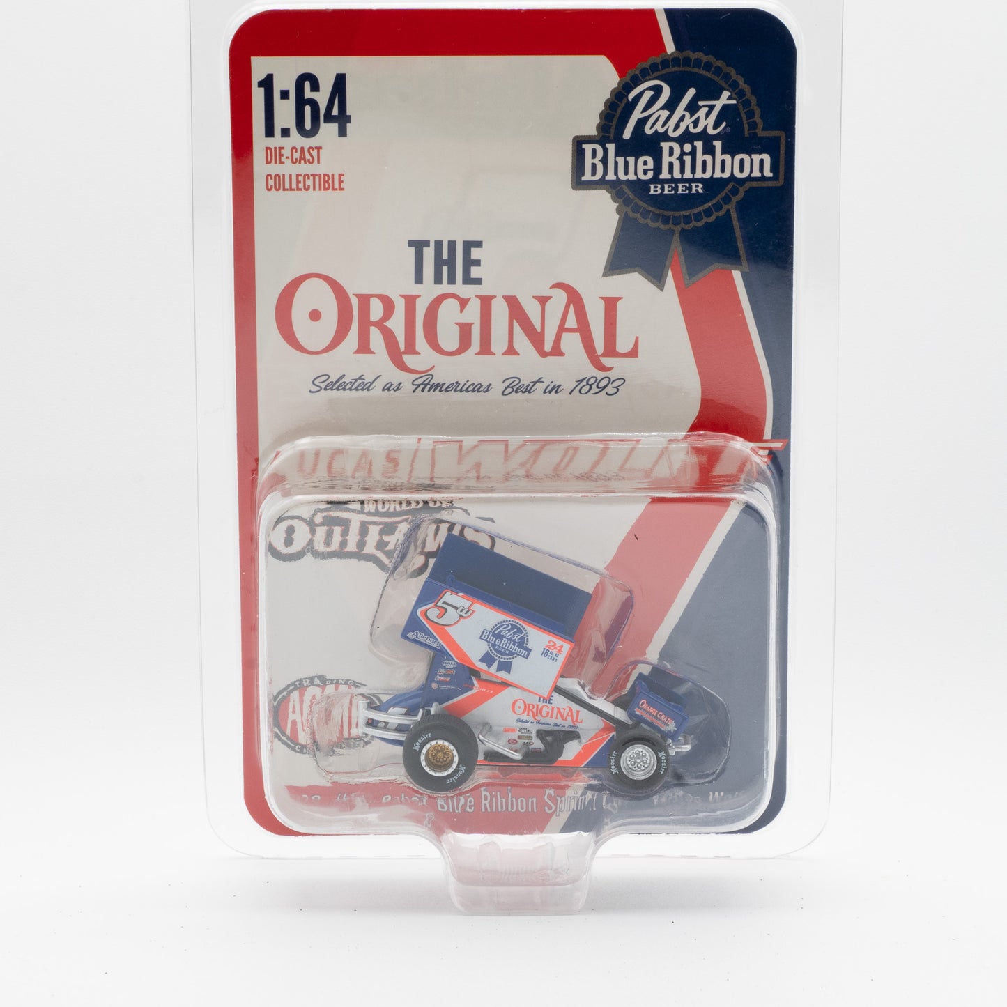 2022 Lucas Wolfe #5W Pabst Blue Ribbon Sprint Car - 1:64 Scale Diecast Model