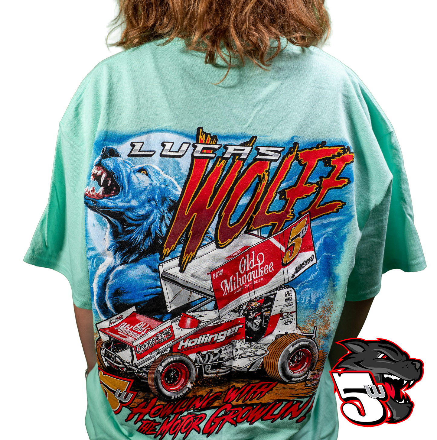💥 Lucas Wolfe Wolf Ripping Garage Tee Mint Green