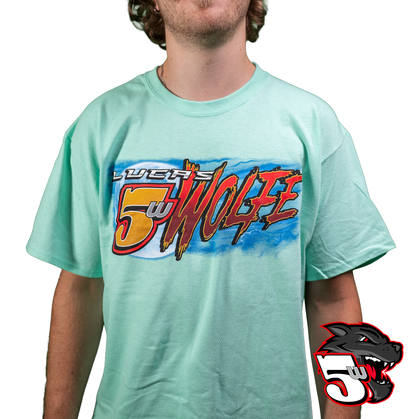 💥 Lucas Wolfe Wolf Ripping Garage Tee Mint Green