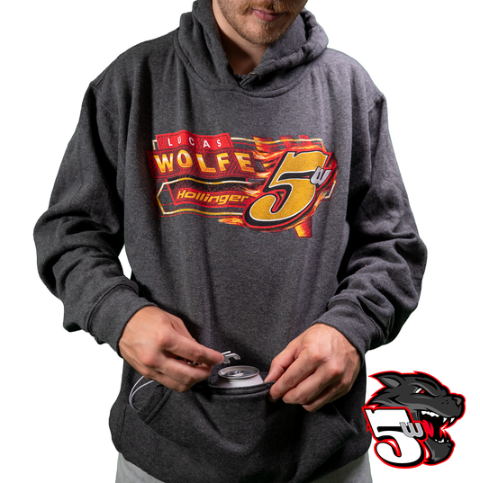 Lucas Wolfe 5W Koozie Pocket Hoodie – Charcoal